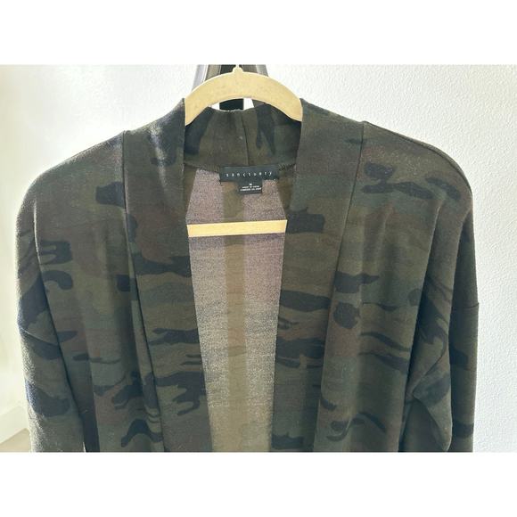 Sanctuary Anthropologie Size Medium Green Camo Long Cardigan Sweater Casual - Picture 3 of 8